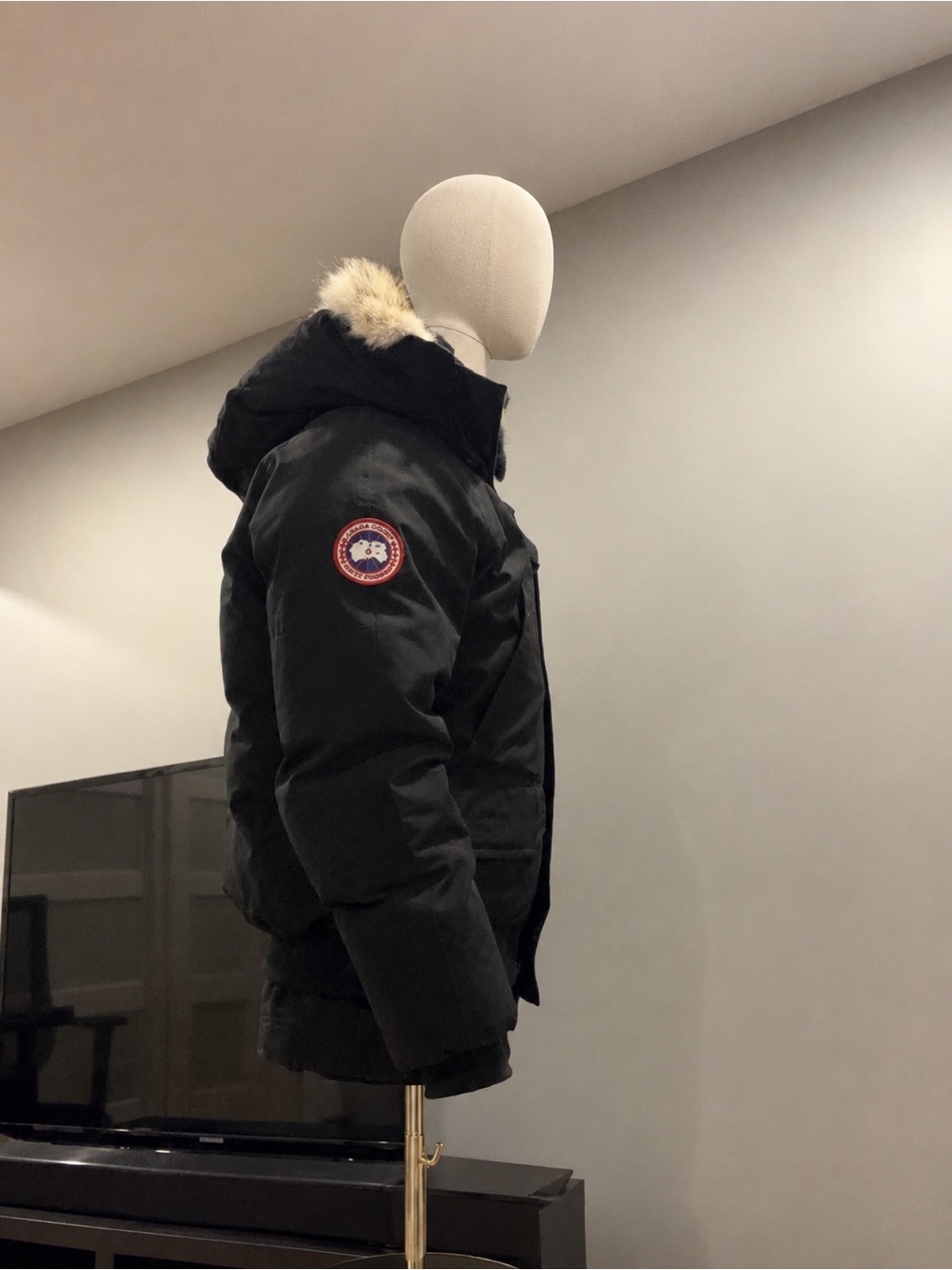 Canada Goose Kids Black Puffer Parka with Fur-Trim Hood